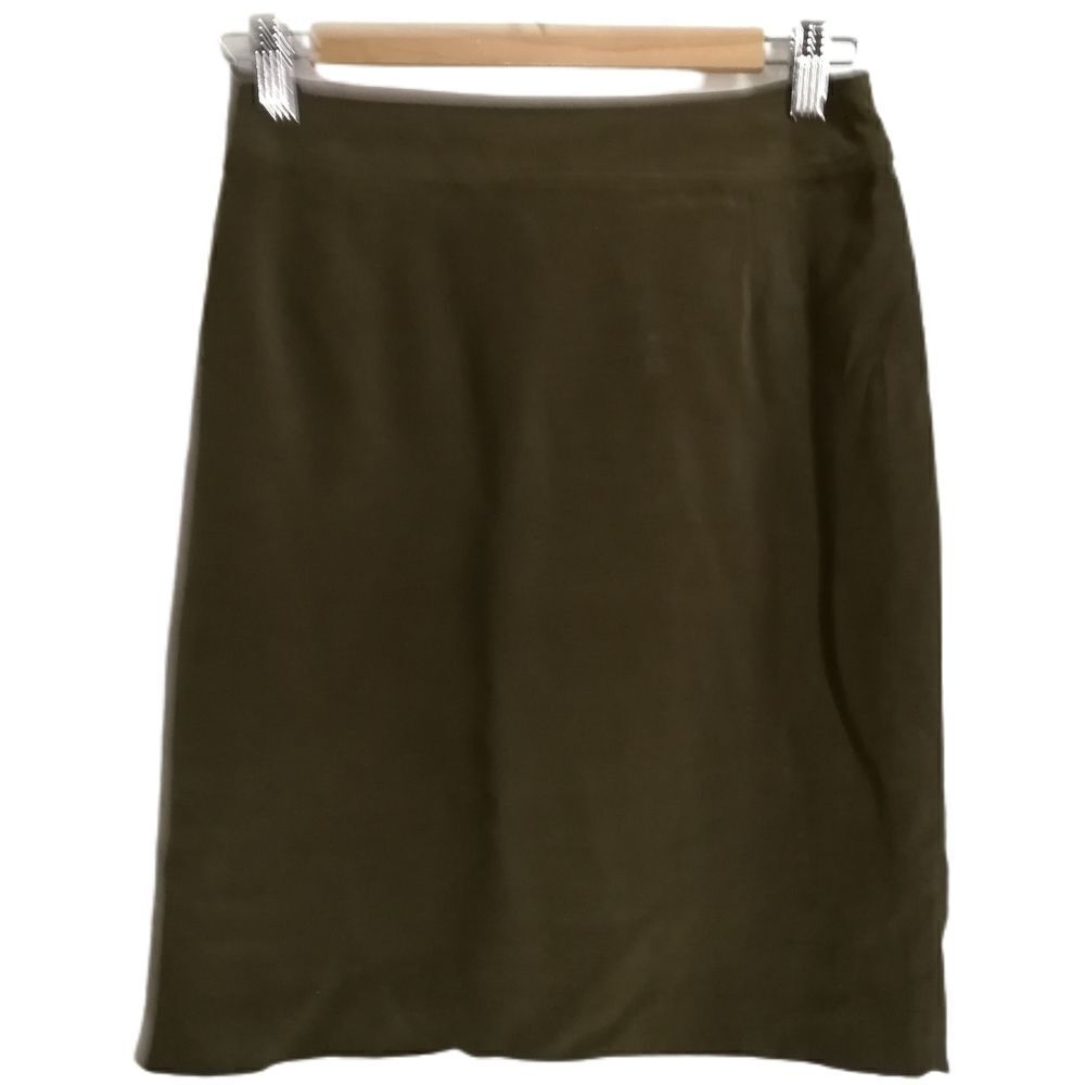 VINTAGE / JONES NEW YORK 80s Olive Green Silk Straigth Skirt Size Medium